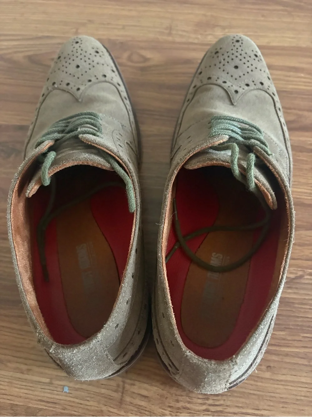 Men's Stacy Adams Brown Suede Wingtip Dress Shoes, size 12